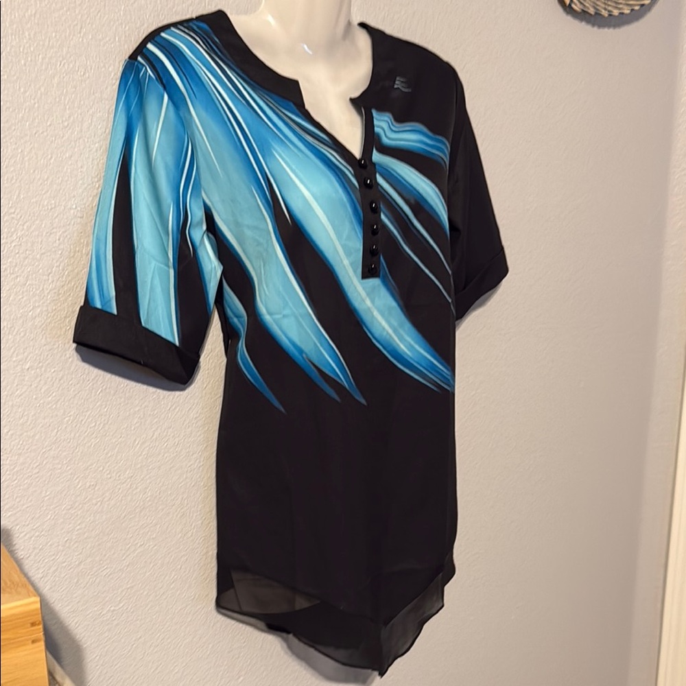 Black and Blue Women's Top